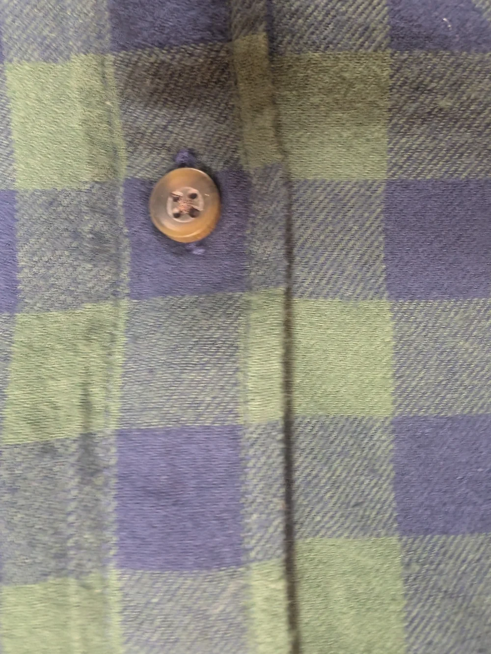 J. Crew Blue and Green Plaid Flannel Long-Sleeve Button-Down Shirt M